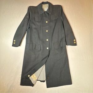 VTG 1950-60s Women’s Storm Play Fashions Charcoal Swing Trench Coat Sz 8 Petite